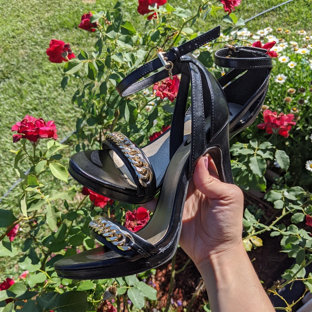 ✨GUESS Y2K Luxury Chain and Ankle Charm Heels✨